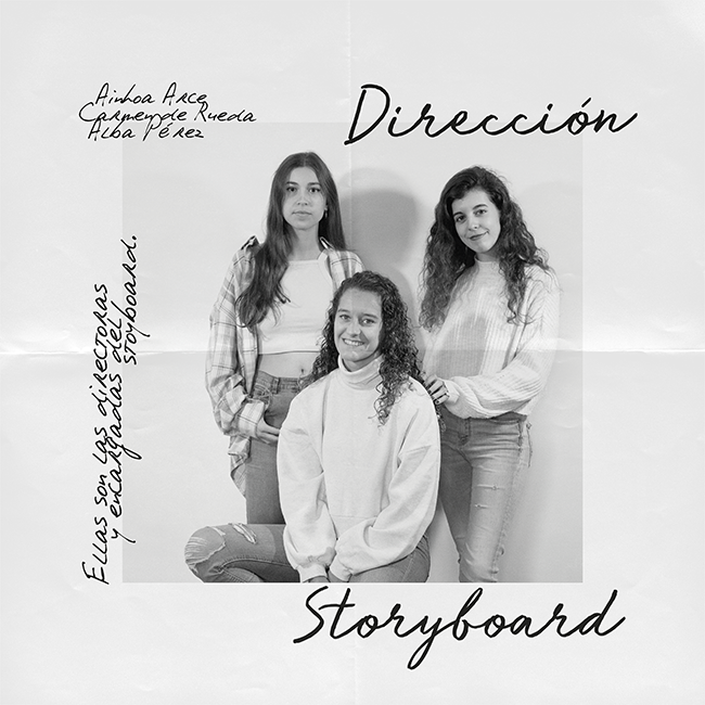 Fotografía del equipo de dirección y storyboard