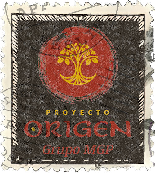 Sello con el logo de ORIGEN
