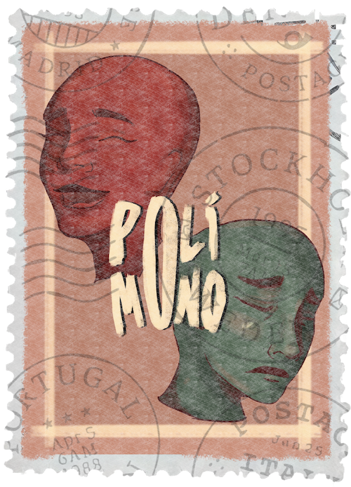 Sello con el logo de POLÍMONO UPV