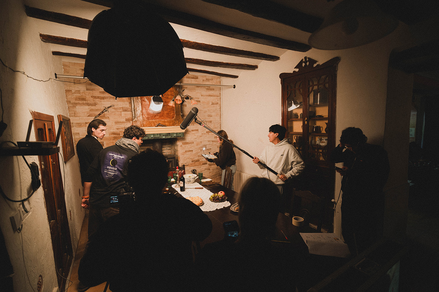 Foto durante el rodaje.