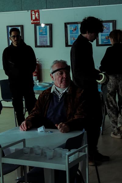 Sergio Delgado (Cristóbal) durante el rodaje