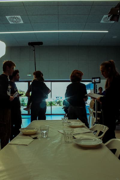 El equipo durante el rodaje