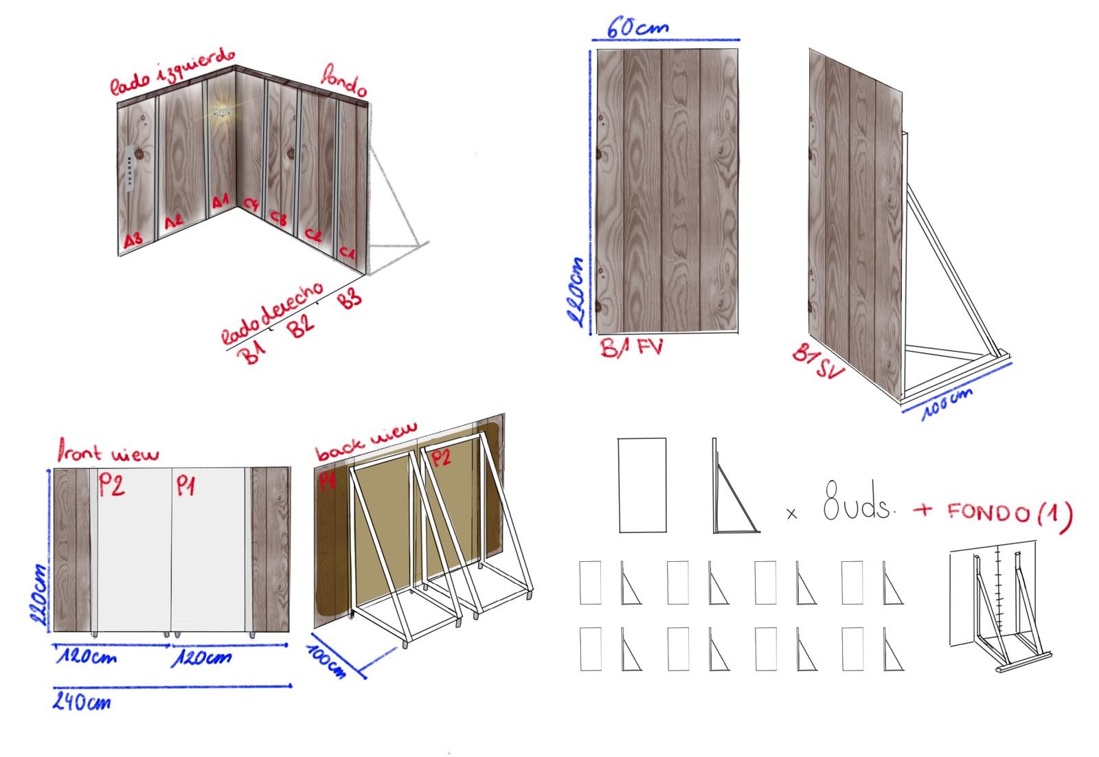 Fotografia del procés de construcció de l'ascensor amb l'equip e art